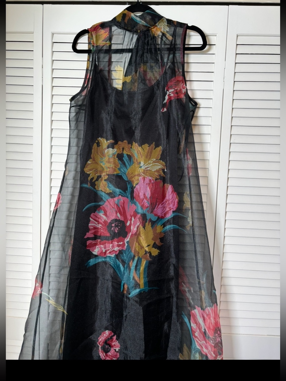NWT CAARA Melody Tulip Garden Floral Organza Ted Baker Factory Maxi Dress Large - Picture 4 of 8